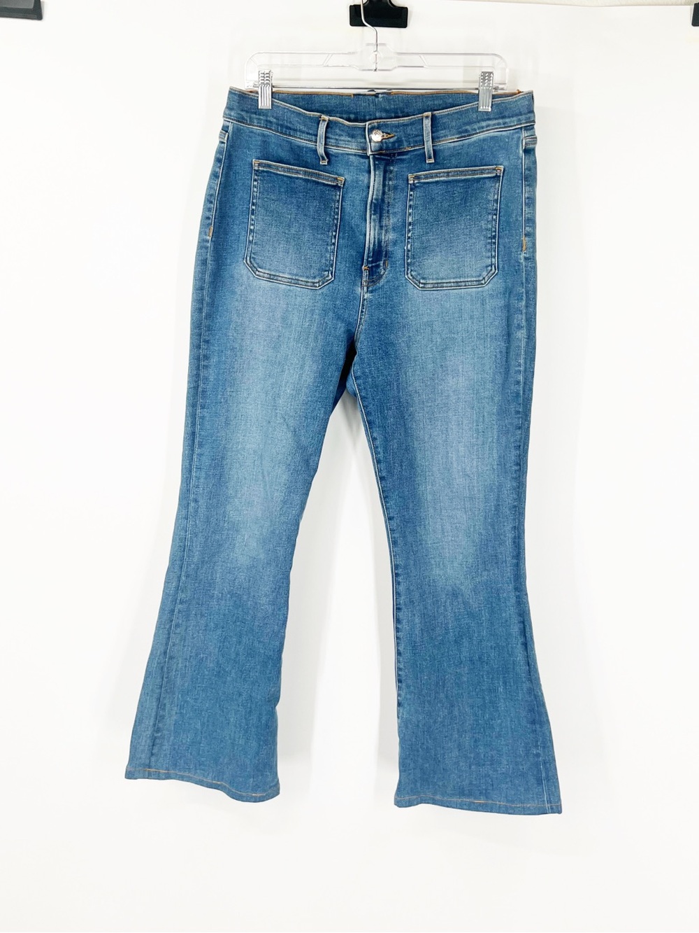 Veronica Beard Beverly Skinny Flare Jeans in Sierra HEMMED